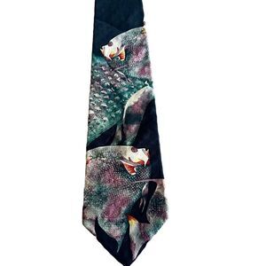 Vintage Endangered Species Silk Fish Tie Richard Carlton Pettit